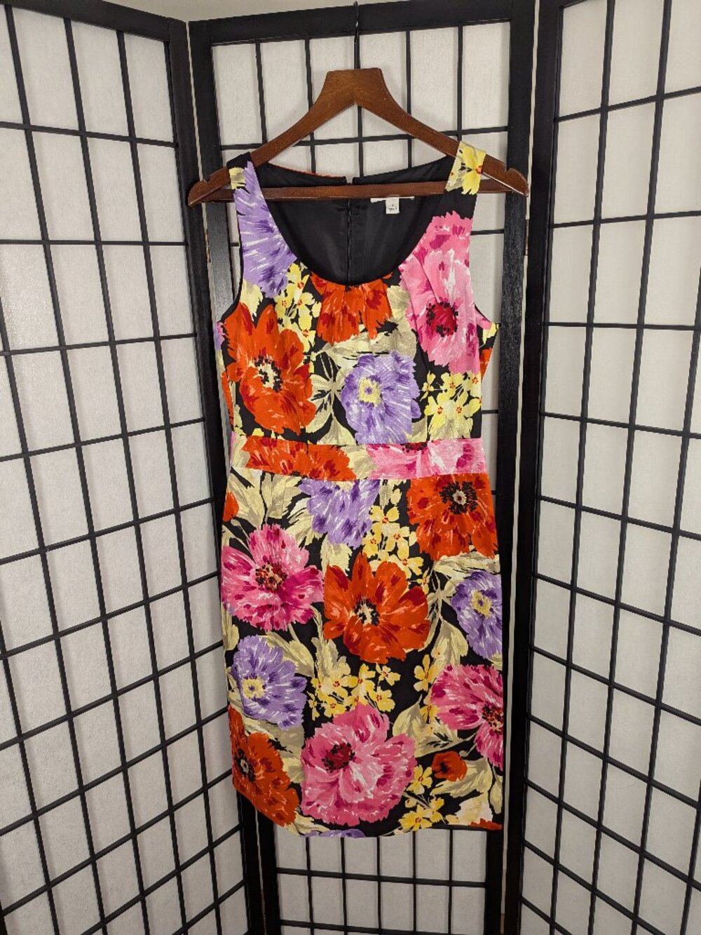 Banana Republic Floral Linen Blend Sheath Dress | Vibrant Garden Print | Size 8